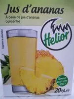 चीनी की मात्रा Jus d'ananas