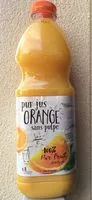 Sucre et nutriments contenus dans Pur jus orange sans pulpe