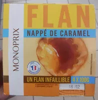 İçindeki şeker miktarı Flan, goût vanille nappé de caramel