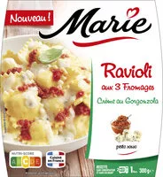 चीनी की मात्रा Ravioli aux 3 fromages, crème au Gorgonzola