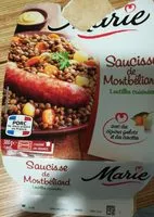 Sokerin määrä sisällä Saucisse de Montbéliard, Lentilles cuisinées