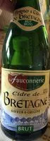 Quantité de sucre dans Cidre de Bretagne - Brut