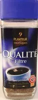 Количество сахара в Café Soluble DÉCAFÉINÉ, Planteur des Tropiques, Qualité Filtre