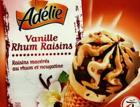 入っている砂糖の量 Glace vanille rhum raisins