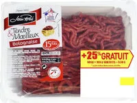 入っている砂糖の量 Haché Bolognaise 15% MG