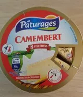 Quantité de sucre dans Camembert 8 portions Pâturages
