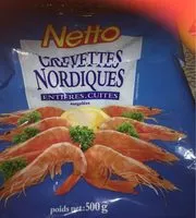 चीनी की मात्रा Crevettes nordiques entières cuites