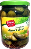 Sokerin määrä sisällä Cornichons Aigres-doux