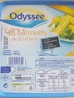 चीनी की मात्रा Bâtonnets de surimi