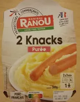 Quantité de sucre dans 2 knacks purée