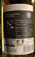 Amount of sugar in Cotes de bergerac