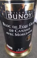 Количество сахара в Bloc de foie gras de canard avec morceaux