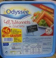 Jumlah gula yang masuk Bâtonnets de surimi