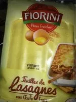 入っている砂糖の量 Feuilles de lasagnes aux oeufs frais