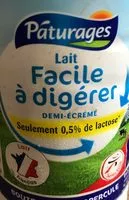 Quantité de sucre dans Lait Facile à digérer