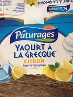 Quantité de sucre dans Pâturages Yaourt à la grecque citron les 4 pots de 150 g