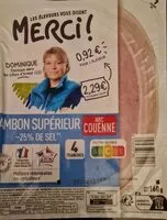Quantité de sucre dans Jambon supérieur -25% de sel avec couenne