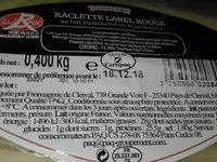 Suhkru kogus sees Raclette label rouge