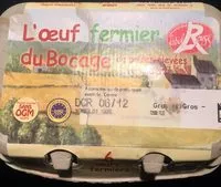 Sucre et nutriments contenus dans Oeufs fermier du bocage