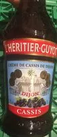 入っている砂糖の量 Crème de cassis de Dijon