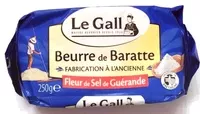 含糖量 Beurre de baratte , fleur de sel de guérande
