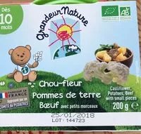 चीनी की मात्रा Chou-fleur Pommes de terre Bœuf avec petits morceaux