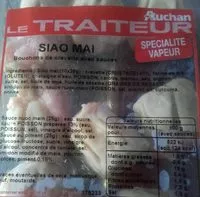 Sucre et nutriments contenus dans Traiteur auchan