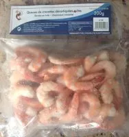 Jumlah gula yang masuk Queues de crevettes décortiquées cuites