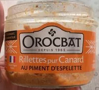 入っている砂糖の量 Rilletes pur Canard