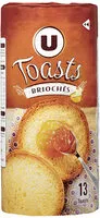 Suhkru kogus sees Toasts briochés nature