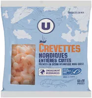चीनी की मात्रा Crevettes nordiques entières cuites