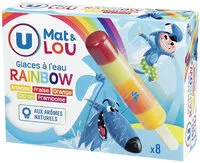 Suhkru kogus sees Glace à l'eau aromatisée rainbow