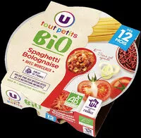 含糖量 Assiette spaghetti bolognaise U_TOUT_PETITS Bio