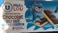 Quantité de sucre dans Biscuits barres chocolat au lait