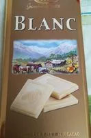 Jumlah gula yang masuk Chocolat blanc