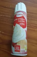 चीनी की मात्रा Crème Chantilly entiere, Marque Cora