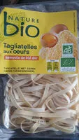 Suhkru kogus sees Tagliatelle Aux Oeufs Nature Bio 250 Grammes