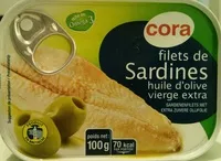 Zuckermenge drin Filet de sardines à l'huile d'olive vierge extra