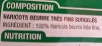 Zuckermenge drin Haricots beurre tres fins