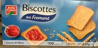 Количество сахара в Biscottes au fromment