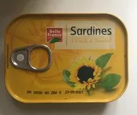 Sokerin määrä sisällä Sardines à l'huile de tournesol