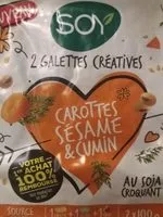 Suhkru kogus sees Galette biologique à base de soja, carottes, sésame et cumin