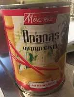 Cantidad de azúcar en Ananas en morceaux