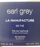 Quantité de sucre dans Thé Noir parfumé earl grey