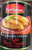 Sokerin määrä sisällä Maxi Quenelles à Gratiner (Poulet Sauce Tomate au piment basque)
