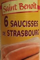 Quantité de sucre dans 6 saicisses de strasbourg