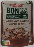 चीनी की मात्रा Lentilles sauce moutarde, émincés de porc