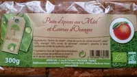 Quantité de sucre dans Pain d'épices au miel et écorces d'oranges