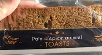 Sucre et nutriments contenus dans Toast