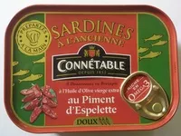 Jumlah gula yang masuk Sardine huile olive v.e. pim d'Espelette 115g CBLE